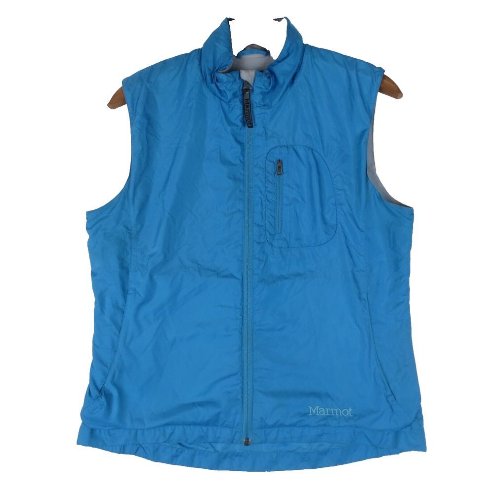 Marmot Vest‎ Womens Medium Blue Soft Shell Full Zip Outdoors Golf Hiking Fishing